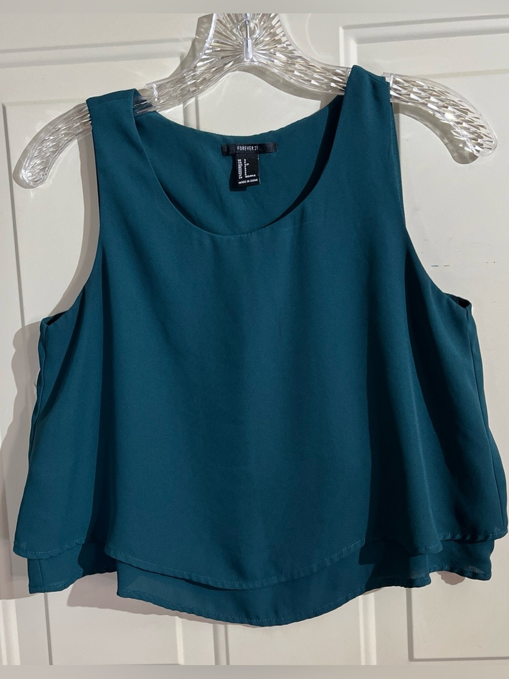 Forever 21 Teal Double-Layer Sleeveless Camisole